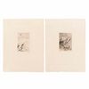 Renoir, Pierre Auguste. Sur la Plage a Berneval/Le Chapeau Epingle. Grabados (punta seca), 12 x 75 y 11 x 8 cm. Firmados en placa. Pzs2