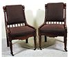PAIR OF ARMCHAIRS ON CASTERS