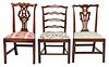 Group of Three Period Chippendale Mahogany Side Chairs
