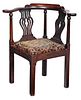 George III Needlepoint Upholstered Corner Chair