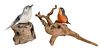 Two Edsel Martin Carved Bird Figural Groups