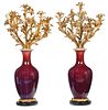 Pair of Gilt Bronze Mounted Candelabra in Chinese Vases