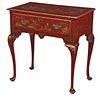 Diminutive Queen Anne Red Japanned Dressing Table