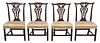 Set of Four Chippendale Carved Mahogany Side Chairs