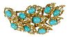 14kt. Turquoise and Diamond Brooch 