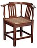 A Rare Southern Chippendale Walnut Corner Chair