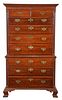 Pennsylvania Chippendale Cherry Chest on Chest