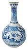 Liverpool Delftware Blue and White Bottle