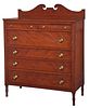 American Federal Figured Cherry Six Drawer Chest