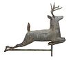 Large American Folk Art Copper Leaping Deer Weathervane