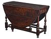 William and Mary Carved Oak Gate Leg Table