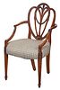 Fine Adam Carved Satinwood Shield Back Open Armchair