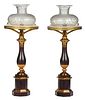 Pair of French Aubergine Tole Sinumbra Lamps
