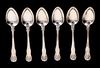 Six English Sterling Silver Dessert Spoons