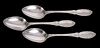 Three 19th Century Coin Silver Tablespoons
