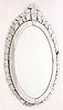 A Large Oval Venetian Glass Mirror