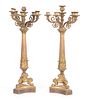 Pair of Large French Empire Gilt Bronze Candelabra