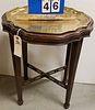 ETHAN ALLEN MAHOG BRASS TRAY TOP STAND. 22 1/2"H X 18"W X 16"D