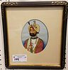 FRAMED INDO PAINTING OF A MAHARAJA. 7" X 5"
