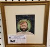 FRAMED INDO MINIATURE PAINTING OF A MAN. 3" X 2 3/4"