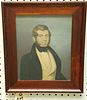 FRAMED EARLY 19TH C. W/C PORTRAIT OF A GENT 10.25" X8.25'