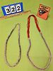 LOT 2 STERLING + CORAL NECKLACES 38" + 26"