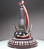 Original USS Squalus Silver 1938 Launch Day Christening Bottle Cage