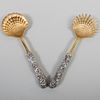 Pair of Tiffany & Co. Silver-Gilt Shell and Bird Servers