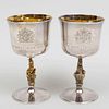Set of Garrard & Co. Silver Jubilee Commemorative Goblets 'The Queen's Beasts'