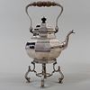 English Silver Hot Water Kettle on Stand