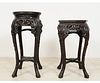TWO ASIAN MARBLE TOP PLANT STANDS