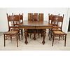 OAK TABLE WITH FIVE CHAIRS