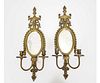 PAIR OF BRASS WALL SCONCES
