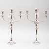 Pair of Silver Four-Light Candleabra