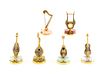 6 Instrument Place Card Holders - Gilt Silver