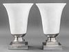 Vincent Garnier Paris Opalescent Table Lamps, Pair