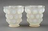 Art Deco Verlys French Opalescent Glass Vases, Pr