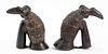 Benin Bronze Style Bird Sculptures, 2