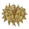 David Webb 18k Gold Gemini Zodiac Cherub Pendant