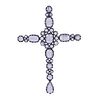 18k Gold Rose Cut Diamond Cross Pendant