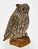 Carved Folk Art Owl Bank