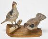 Pair of Carved Grouse