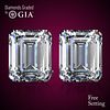 6.02 carat diamond pair Emerald cut Diamond GIA Graded 1) 3.01 ct, Color H, VVS2 2) 3.01 ct, Color H, VS1. Appraised Value: $281,000 