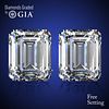 4.04 carat diamond pair Emerald cut Diamond GIA Graded 1) 2.02 ct, Color D, VVS2 2) 2.02 ct, Color D, VVS2. Appraised Value: $190,800 