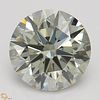 1.01 ct, Natural Fancy Gray Yellowish Green Even Color, VVS2, Round cut Diamond (GIA Graded), Appraised Value: $24,100 