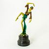 Enameled Bronze Art Deco Sculpture, Dancer