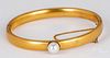 14K gold bangle bracelet with pearl