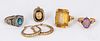 Group of 10K gold and gemstone jewelry