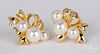 18K gold and pearl earrings