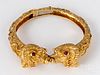 Cellino 18K gold rams head bangle bracelet